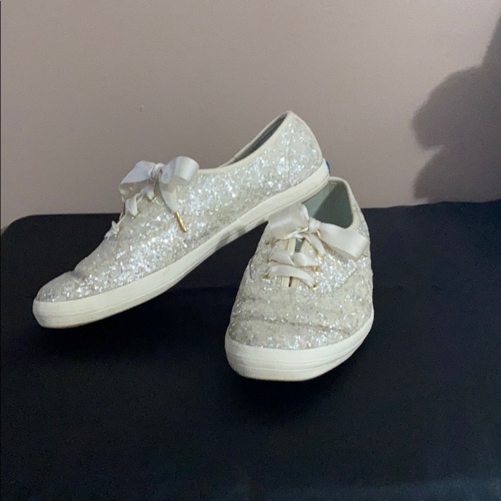 Kate Spade Cream Glitter shoes